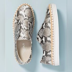 Slides NYC Snake Print Slip On Sneakers Espadrille Platform Shoes Womens Size 8